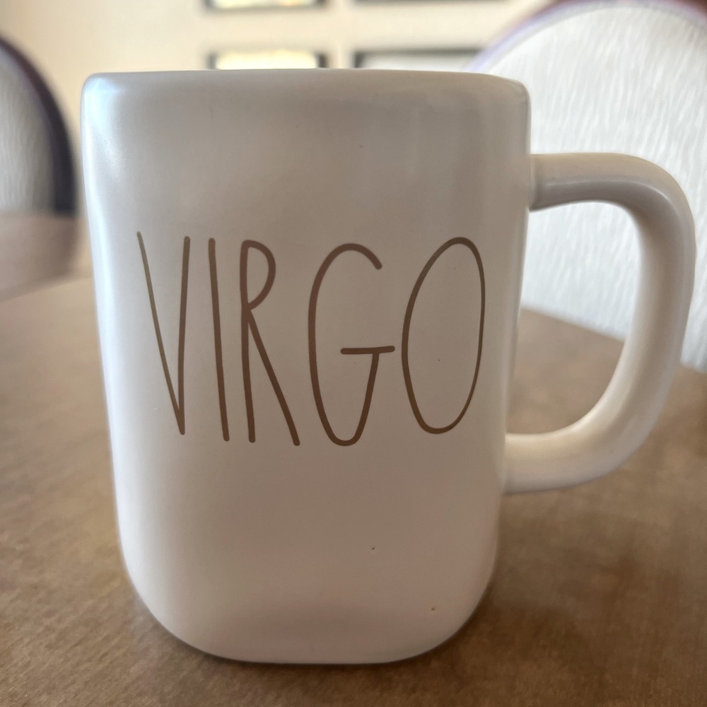 Rae Dunn VIRGO Double Sided Mug Gold Font